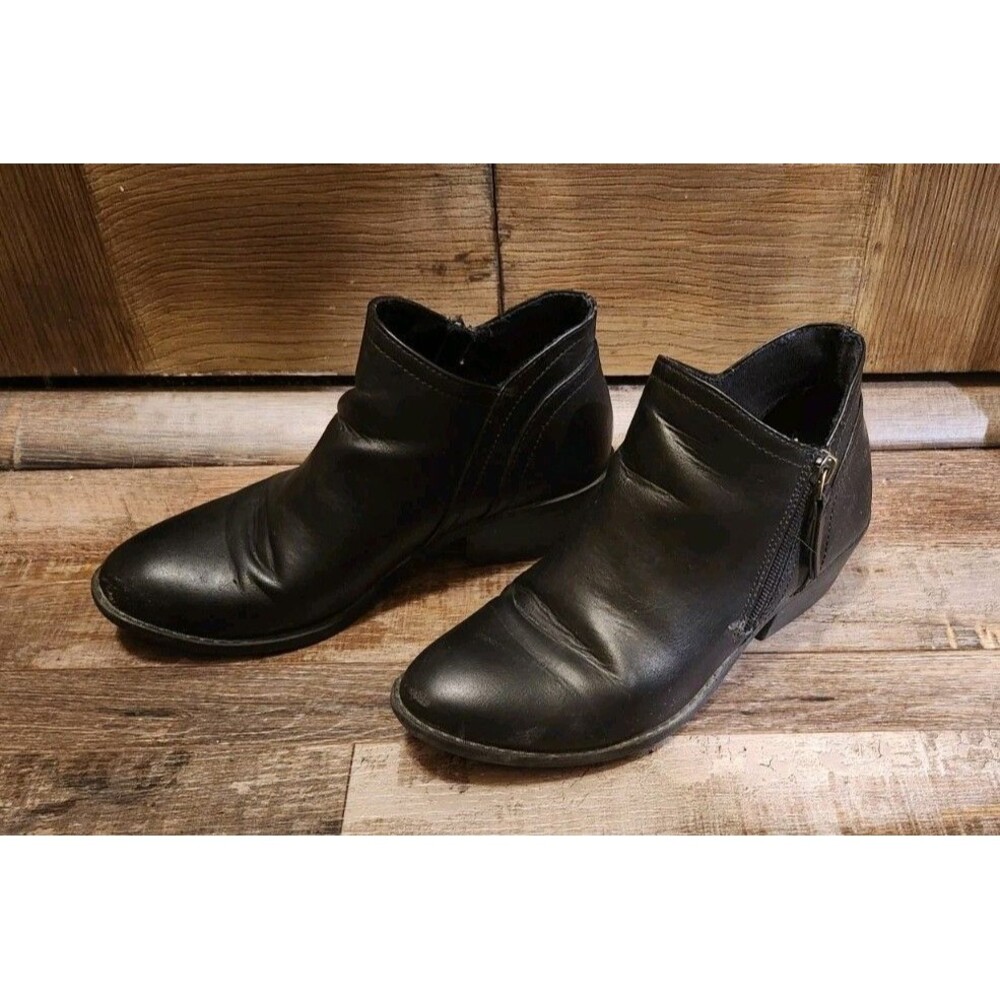 Ladies Arizona Coachella Size 7 Black Zip Up Ankle Boots Faux Leather